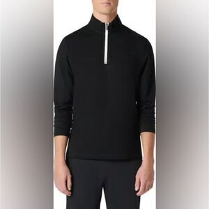Bugatchi Black Quarter Zip Pullover Sz Lg NWT